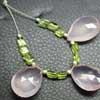 Natural Rose Quartz Pear Drops Peridot Chewingam Beads 3 Beads & Sizes from 5mm to 20mm approx.